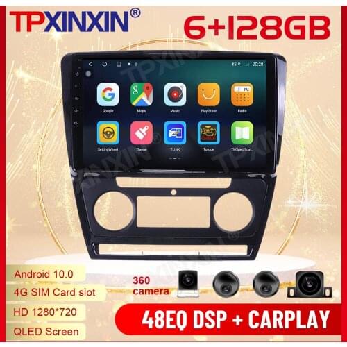2 Din Carplay Android Radio Receiver Multimedia For Skoda Octavia 2008 2009 2010 2011 2012 2013 Auto BT GPS Navigation Head Unit