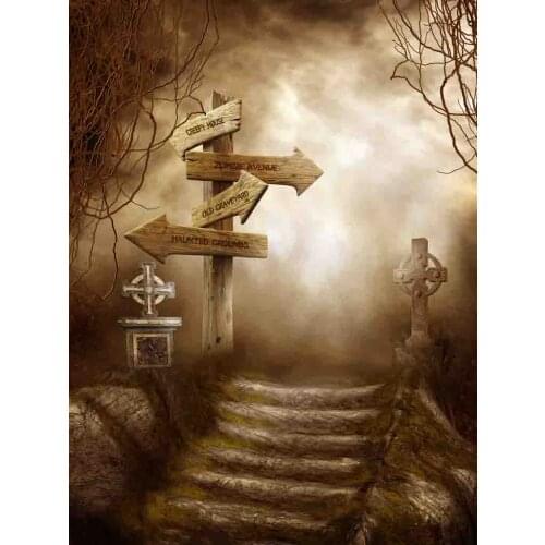 SHENGYONGBAO Vinyl Custom Photography Prop Halloween day Wood planks theme Photo Studio Background 16520-1126589