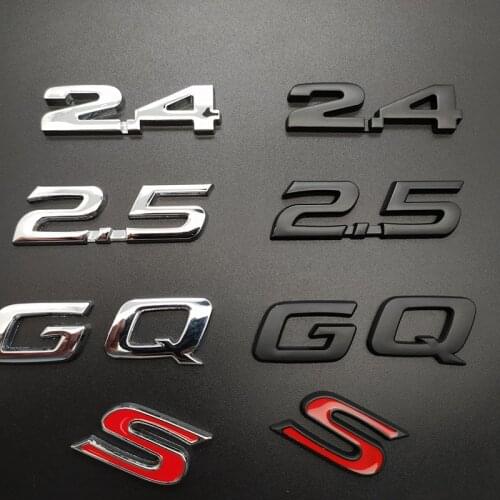Car Styling 3D Metal Car displacement 2.4 2.5 Q G S Car Badge rear Emblem tail sticker for Toyota CROWN REIZ Camry Accessories