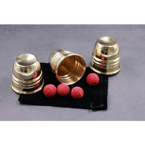 Super Cups and Balls (Brass) Magic Tricks Gimmick Prop Balls Appearing/Disappearing Magia Magician Close Up Illusions Mentalism