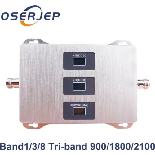 2G 3G 4G Tri-Band 900/1800/2100 MHz GSM 900+DCS/LTE 1800(Band 3)+UMTS/WCDMA 2100(Band 1) Repeater Cellular Amplifier