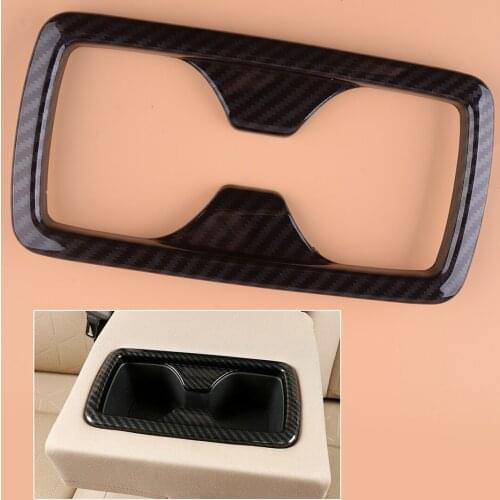 Carbon Fiber Style Inner Rear Water Cup Holder Cover Trim Frame Panel Decoration Moulding Fit For Toyota RAV4 2019-2020