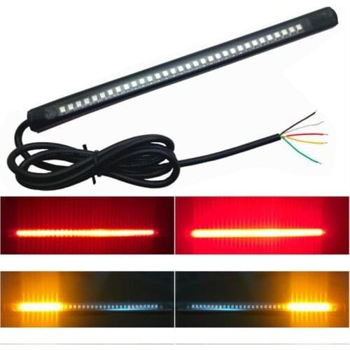 Universal Motorcycle Flexible Brake Flash Tail Stop Light Led Turn Signal Brake License Plate Strip DRL Light For Harley Yamaha