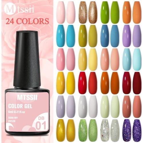 Mtssii Spring Bright Sweet Color Nail Polish Glitter Gel UV Nail Gel Soak Off Nail Art Led Nail Gel Painting Sugar Nail Polish