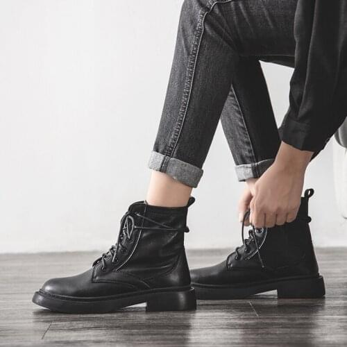 Winter boots Women PU Leather Ankle Boots Comfortable quality soft Shoes Brand Designer Handmade 2020 black motorcycle boots