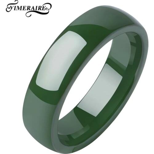 Charm Simple Green Finger Ring For Women Scratches Jewelry Accessories Healthy Natural Stone Ceramic Rings Noble Gifts Wholesale
