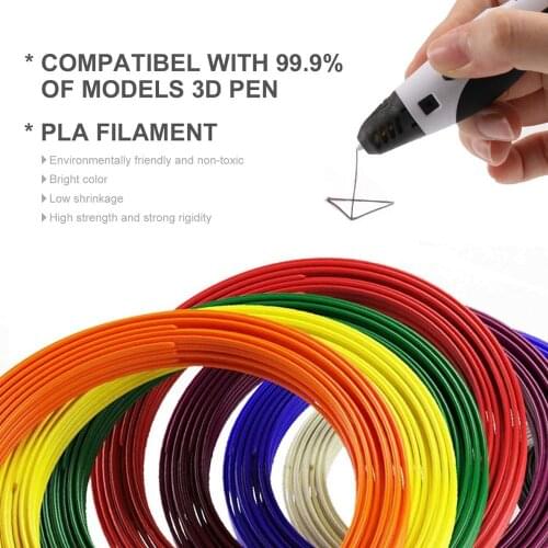1.75mm Eco-friendly PLA Filament 3D Pen Refills filament 5meters per pack for 3D Pen testing
