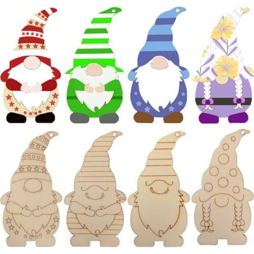 10pcs DIY Wooden Faceless Doll Christmas Tree Ornament Merry Christmas Decoration for Home Navidad Natal Xmas Gift New Year 2022