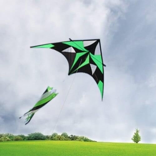 2MCreative Green Handmade Kites Triangle kite with Tail Resin Rod Leisure Material Outdoor Toys Gift for Children and Adult 2017