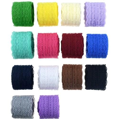21colors 10 m (45mm) lace ribbon double handicraft embroidery mesh lace trim fabric ribbon DIY sewing skirt accessories