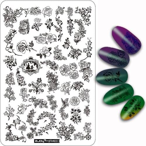 3pcs/setBig Size Decorations Nail Stamping Plates Konad Stamping Nail Art Manicure Template Stamp Nail Tools
