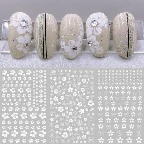 1pcs 3D Cherry Blossoms Nail Stickers Decals Mix Sakura Flower Leaf Letter Sliders DIY Spring Manicure Decorations LYF724-727