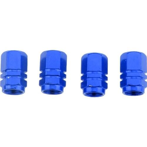 4pcs Wheel Tire Tyre Valve Stem Cap Dust Cover Unviersal Blue