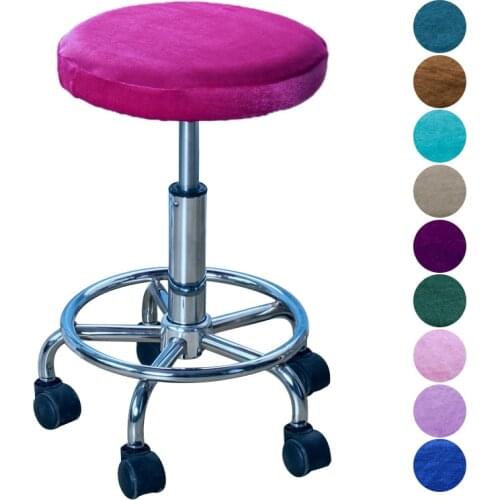 Velvet Bar Stool Cushion Chair Stool Stretch Protector For 12-15 Inch Dia Round Anti-slip Washable Removable Swivel Chair Covers