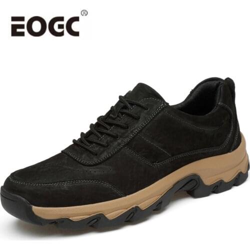 Natural Leather Boots Shoes Quality Outdoor Ankle Boots Men Comfort Autumn Shoe Non Slip Lace-up Walking Shoes Men