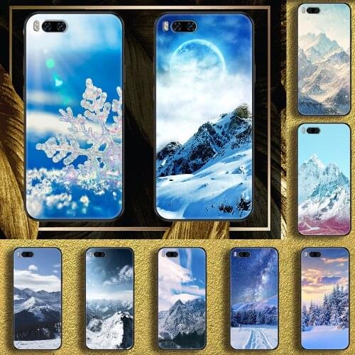 Mountain white Snow Phone case For Xiaomi Mi Max Note 3 A2 A3 8 9 9T 10 Lite Pro Ultra black trend prime pretty waterproof art
