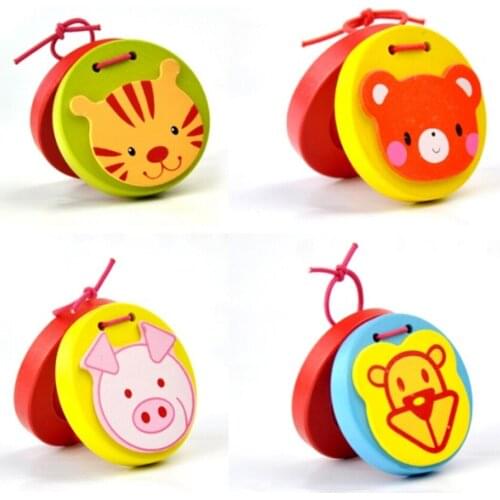 Wooden Castanets Musical Percussion Wooden Instrument Kids Educational Toys