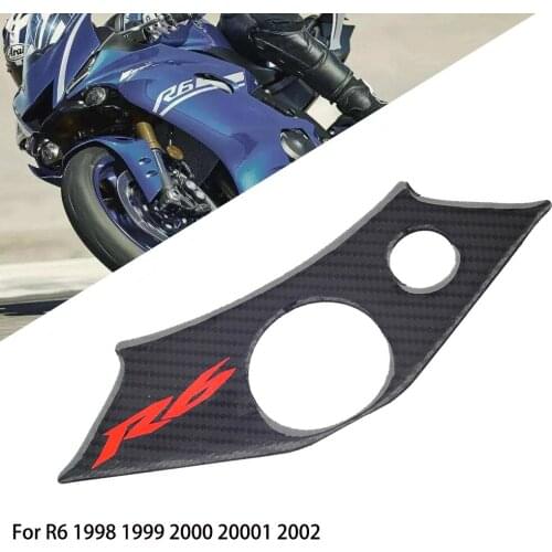 For YAMAHA Motorcycle Carbon Fiber Pattern Upper Triple Clamp Yoke Sticker Cover For YZF R6 1998 1999 2000 2001 2002
