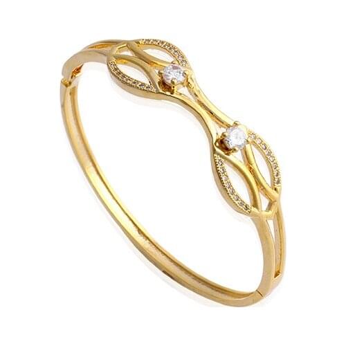 Fansheng Fashion Women Bracelet Gold color with Crystal Charm Bracelet For Women Fine Jewelry Gift /a party bangle