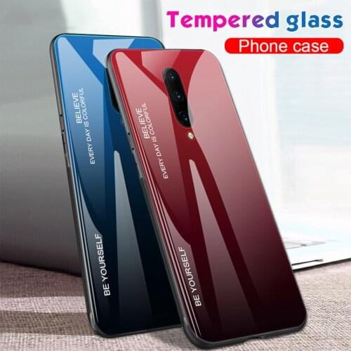 Gradient Color Tempered Glass Case For Oneplus 7 7 Pro 6T 6 Aurora Cover For OnePlus One Plus 7Pro 1+7 1+6 6t Protective Fundas