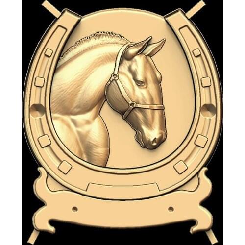 Horse head 3D model relief STL model for CNC Router carving engraving