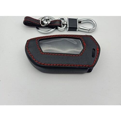 DXL4950 leather Key Case Cover for Pandora DX-90BT DX-91Lora Russia Version Two Way Car Remote 2 Way LCD Remote Alarm Cover