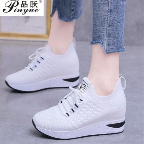 New Women Platform Sneakers 2021 Spring Fashion Women Vulcanize Shoes Lace-up Mesh Breathable Women Casual Shoes Tenis Feminino