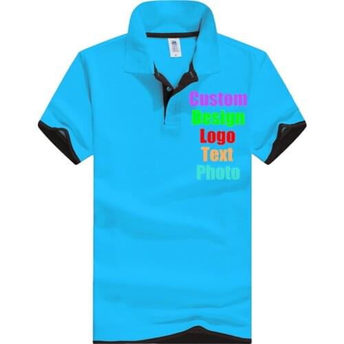 Team Company Custom Logo Photo Text Printed Working Men Women DIY Uniform Patchwork work Collar Buttons Unisex Male Shirts Top