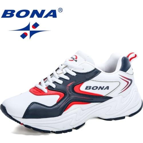 BONA 2020 New Designers Action Leather Sneakers Athletic Footwear Men Sports Shoes Man Jogging Trainers Chaussure Hommbre Trendy