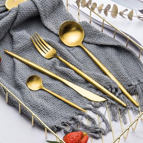 304 Stainless Steel Cutlery Spoon Portuguese Western Tableware Hotel Cutlery Set Spoon/Fork/Knife Kit Dinnerware Sets