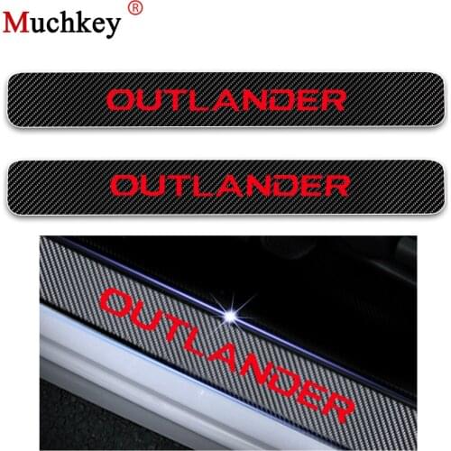 Door Threshold Plate Welcome Pedal For Mitsubishi OUTLANDER 4D Carbon Fiber Sticker Car Door Sill Scuff Plate Guard Car Styling