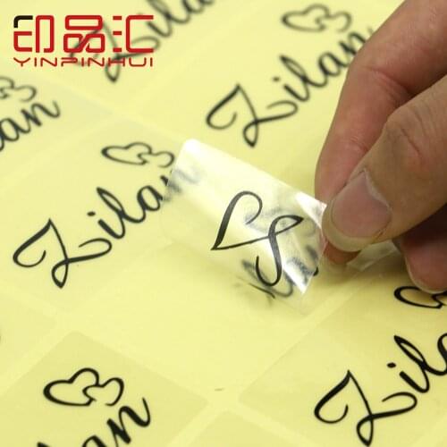 Logo Custom Adhesive Labels Transparent Vinyl PVC Stickers Wedding Sticker 50pcs/pack