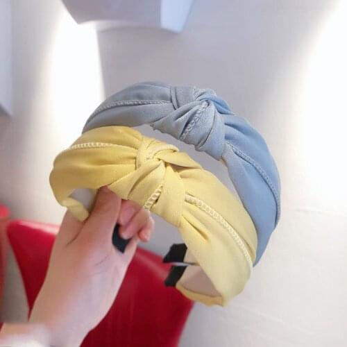 Women Wide Top Knot Hair Bands Solid Color Cloth Headband Headdress Girls Bezel Hairband Hair Hoop Female Hair Accessories Gifts