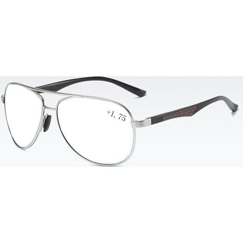 Al-mg Alloy Carbon Fiber Pilot Men Reading Glasses +0.75 +1 +1.25 +1.5 +1.75 +2 +2.25 +2.5 +2.75 +3 +3.25 +3.5 +3.75 +4 To +6