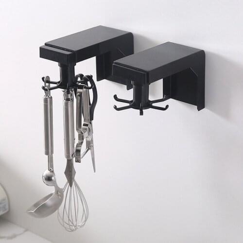Rotated Kitchen Hooks Kitchen Rotate Storage Rack Cupboard Shelf Hanging Hook Organizer Closet Clothes Shelf Hanger Holder