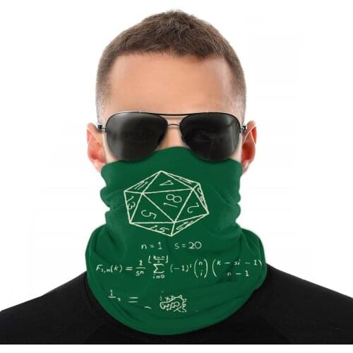 20 Sided Dice Scarf Neck Face Mask Unisex Halloween Tube Mask Tubular Bandanas Multi-functional Headwear Biking Hiking