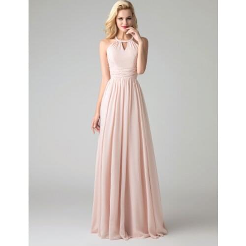 Halter Chiffon Maxi Dress of Bridesmaid