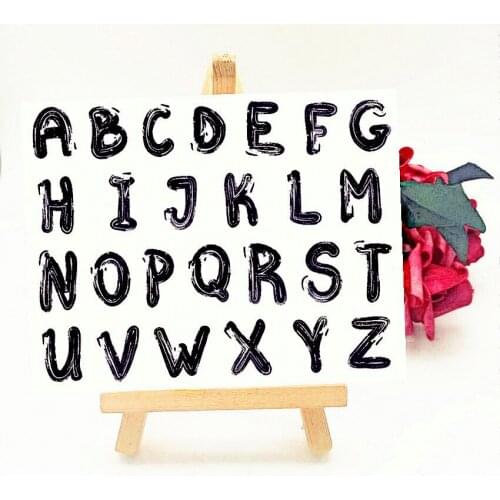 Wholesale 10pcs Clear Stamps 26 capital letter Transparent Silicone Seal Roller Stamps DIY Scrapbook Album / Card Production