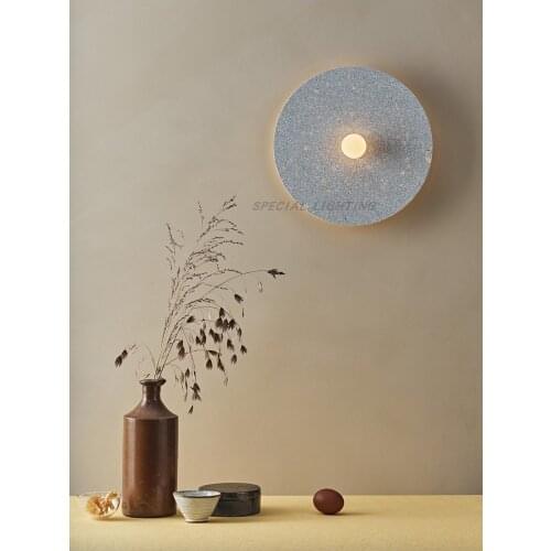 Modern light luxury wall lamp Nordic bedroom stairwell entrance hallway creative terrazzo wall lamp