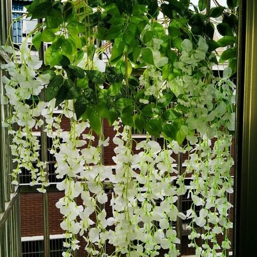 12 Pieces Wedding Decoration Artificial Flower Wisteria DIY Office Home Garden Arch Bridal Wedding Party Event