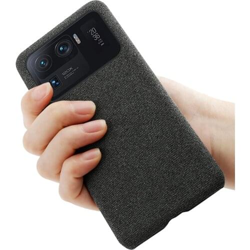 Cloth Leather Case For Xiaomi Mi 11 Ultra Lite Poco F3 M3 X3 NFC 11X 11i Slim Hard PC Cover For Redmi Note 10 10S K40 Pro Funda