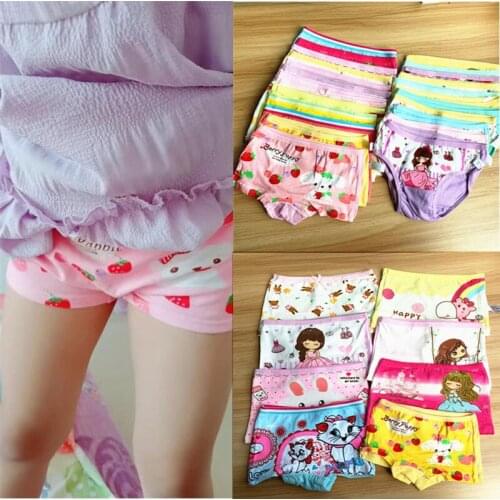 10Pc/Lot Baby Boxer Underpants Kids Underwear Boxer Girls Briefs Panties Gift Suit 2-10 Years