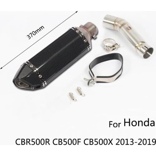 For Honda CBR500R CB500F CB500X 2013-2019 Motorcycle Exhaust Pipe Mid Pipe Slip On 51mm Muffler with Removable Db Killer Escape