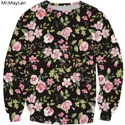 High-end Luxury Pink Palace Flowers 3D Print Sweatshirts Unisex Streetwear Hoodies Girls Black Outwear Clothes Mans Fashion Tops