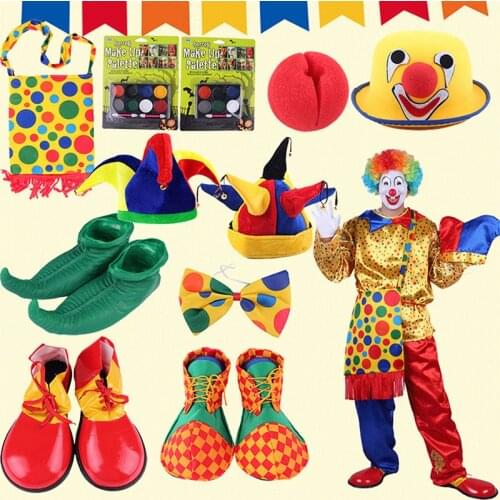 Funny Clown Cosplay Costume Props Halloween Christmas Party Carnival Funny Dress Up Magic Performance Props Accessories