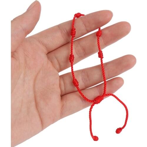 1/2Pcs 7 Knots Red String Bracelets For Protection Good Luck Amulet For Success Handmade Rope Bracelets Lucky Charm Bangles