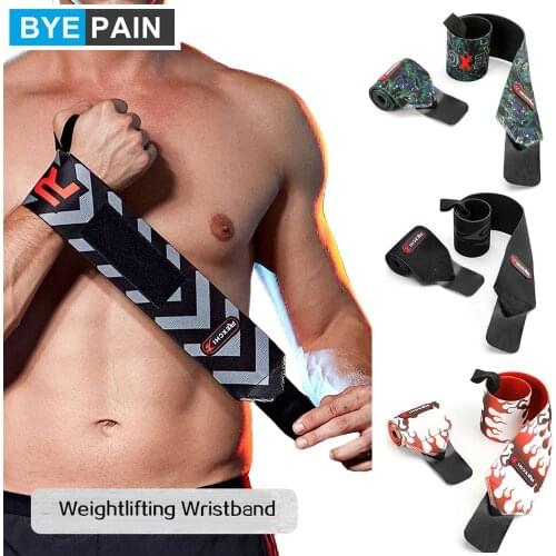 1Pair BYEPAIN Knitted Wrist Wraps Lengthen Wrist Support Braces for Weight Lifting,Bodybuilding, Powerlifting, Strength Training