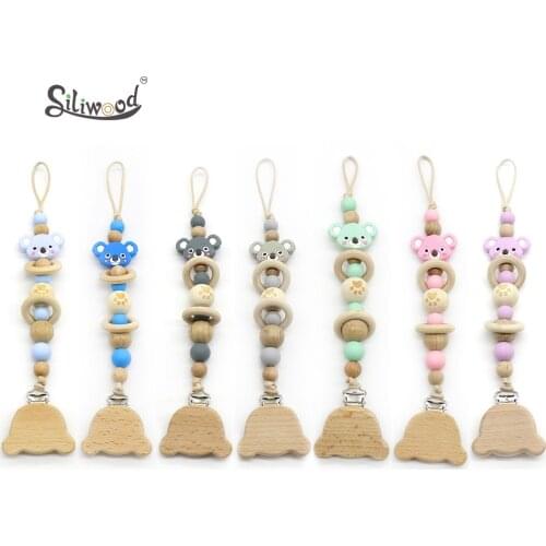 100% safe Baby Pacifier Chains Handmade Pacifier Clips Food Grade Silicone Baby Teether Teething Chain Holder Chain baby Gift