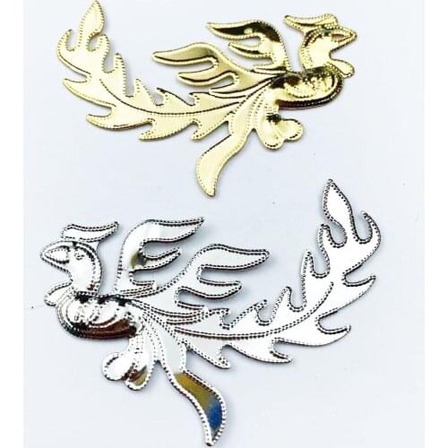 5pairs 50x80mm Filigree Metal sheets Phoenix decorative for Jewelry Making Cosplay accessories Doll headwear decoration