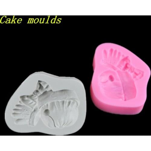 80*58*16mm baby Hat gloves shape silicone mold fondant cake chocolate decoration mould baking tools DIY craft mold